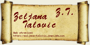 Željana Talović vizit kartica